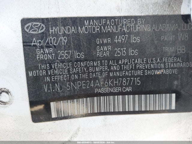 2019 Hyundai SONATA SE 照片 9