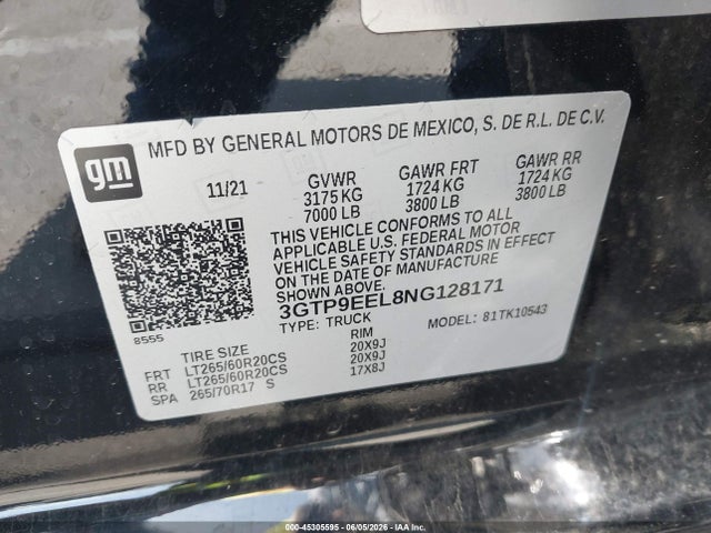 2022 GMC SIERRA 1500 LIMITED 4WD SHORT BOX AT4 — фото 9