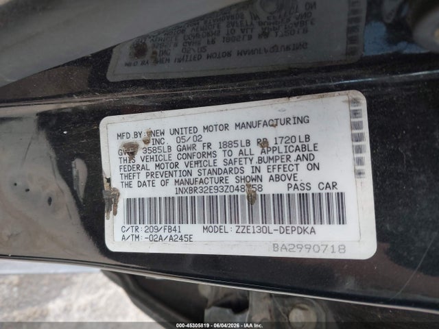 2003 Toyota COROLLA CE photo 9