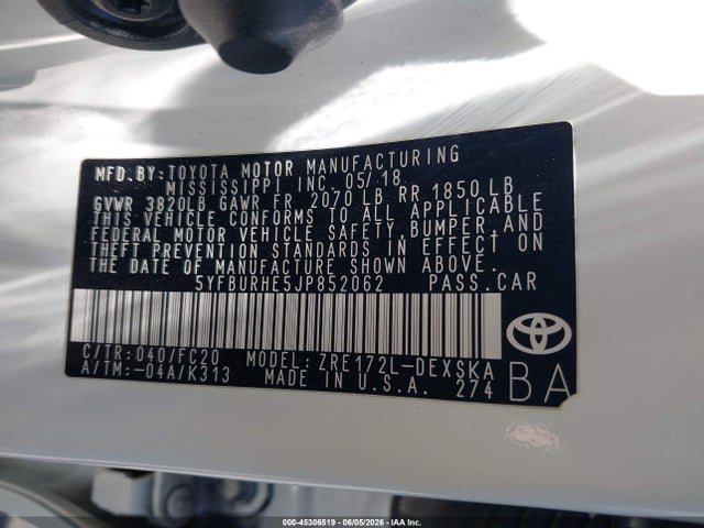 صورة 9 لـ 2018 Toyota COROLLA SE