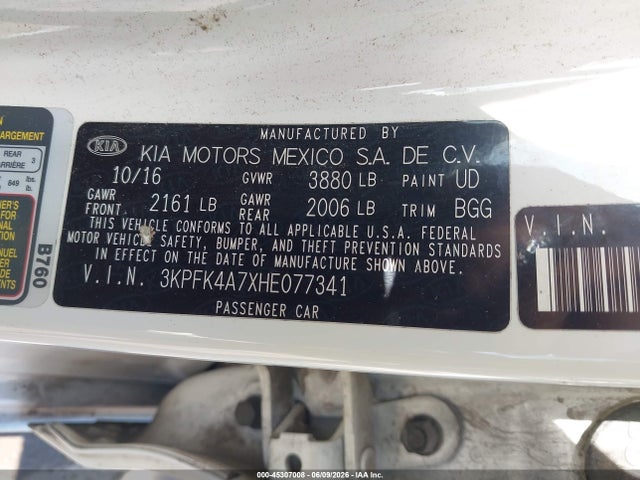 2017 KIA FORTE LX 照片 9
