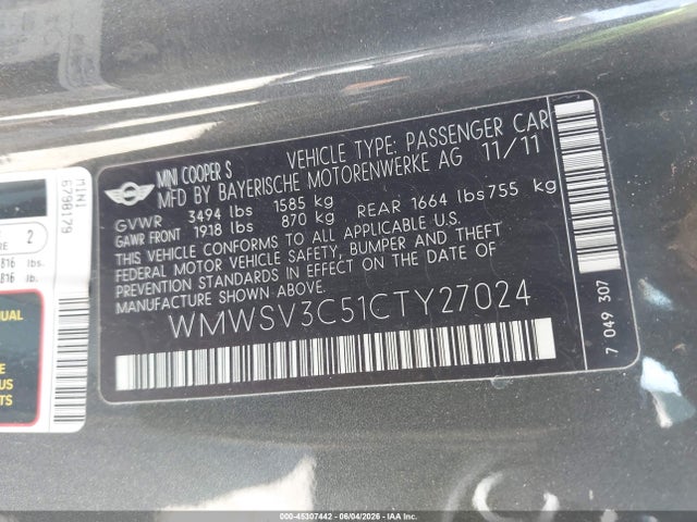 2012 MINI COOPER S 照片 9
