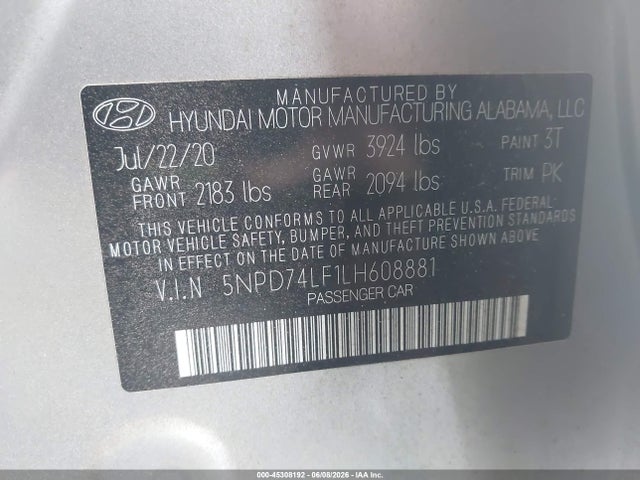 2020 Hyundai ELANTRA SE 照片 9