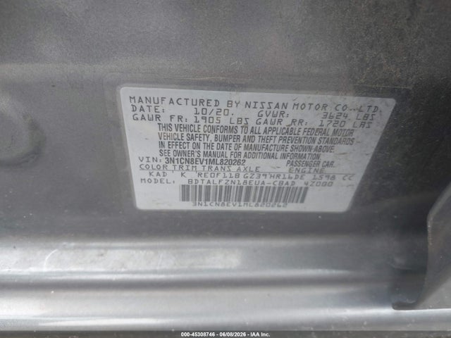 2021 Nissan VERSA SV XTRONIC CVT 照片 9
