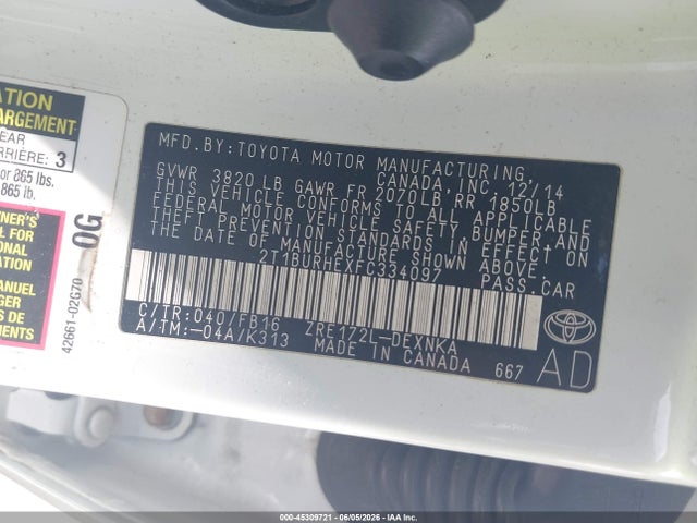 2015 Toyota COROLLA LE 照片 9