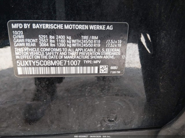 2021 BMW X3 XDRIVE30I 9