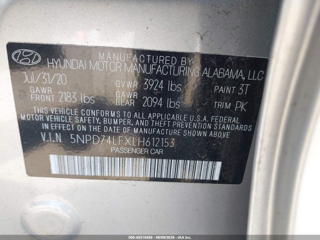 2020 Hyundai ELANTRA SE 照片 9
