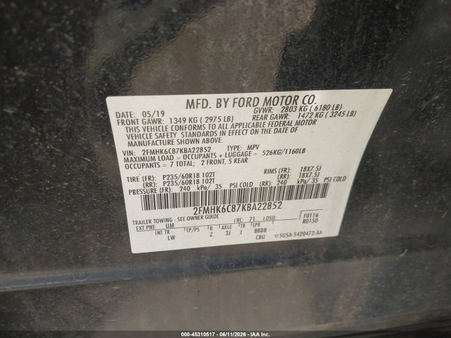 2019 FORD FLEX SEL 9