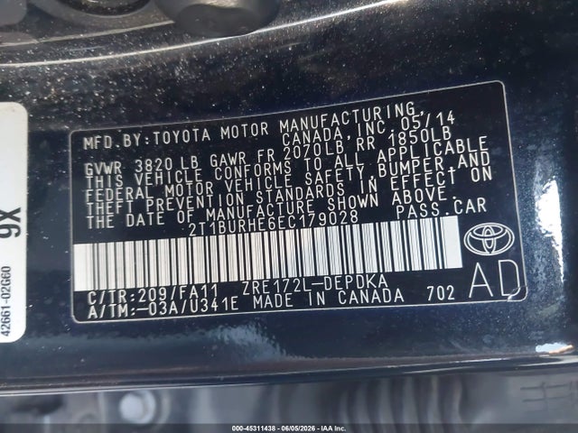 2014 Toyota COROLLA L 照片 9