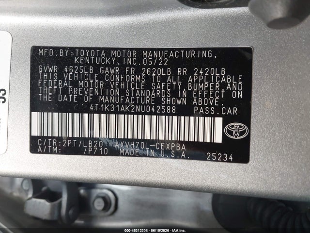 2022 Toyota CAMRY XSE HYBRID 照片 9