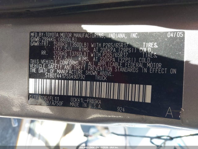 2005 Toyota TUNDRA SR5 V8 photo 9