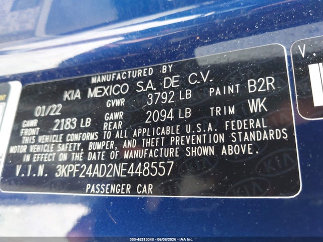 2022 KIA FORTE LXS 照片 9