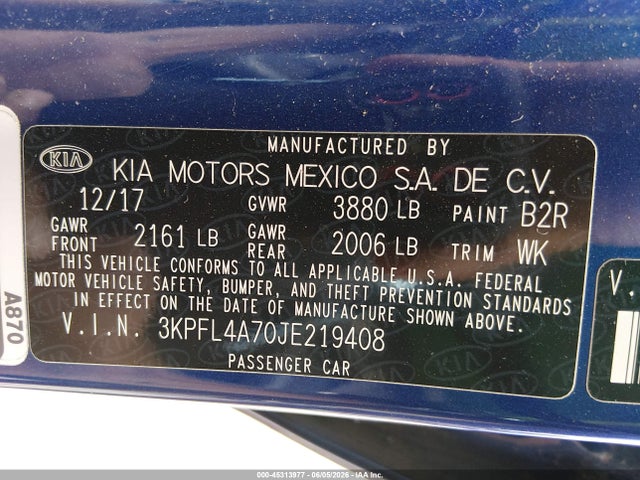 صورة 9 لـ 2018 KIA FORTE S