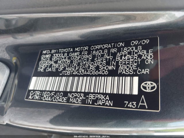 2010 Toyota YARIS 照片 9