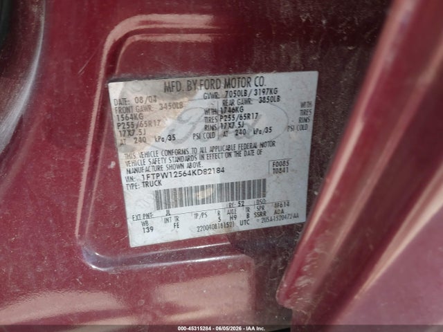صورة 9 لـ 2004 FORD F-150 LARIAT/XLT