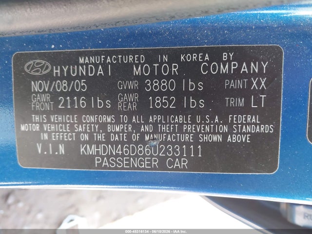 2006 Hyundai ELANTRA GLS/LIMITED 照片 9