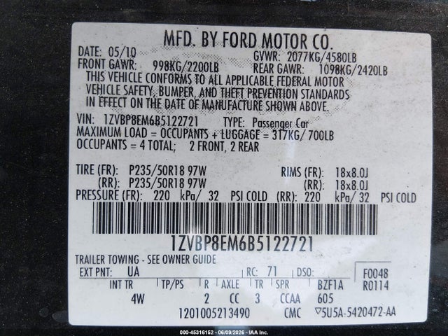 2011 FORD MUSTANG V6 PREMIUM — фото 9
