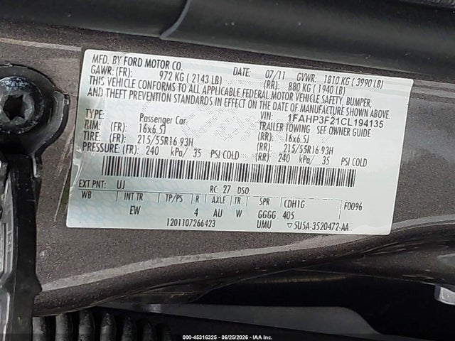 2012 FORD FOCUS SE 照片 9