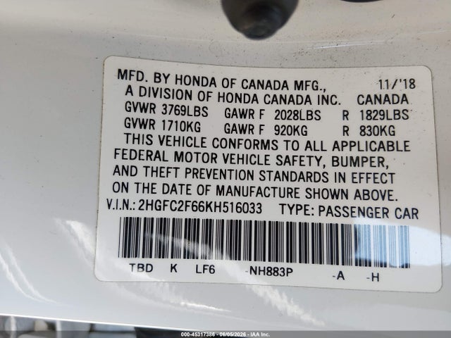 صورة 9 لـ 2019 Honda CIVIC LX