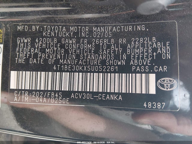 صورة 9 لـ 2005 Toyota CAMRY LE