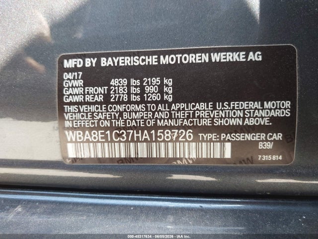 2017 BMW 330E IPERFORMANCE 9