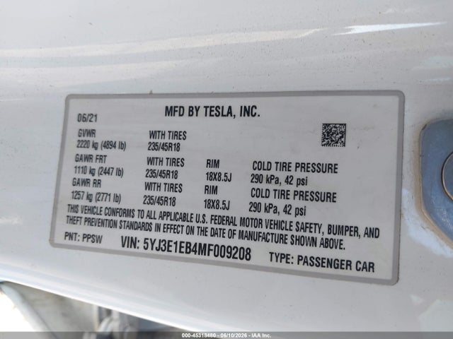 2021 Tesla MODEL 3 LONG RANGE 照片 9