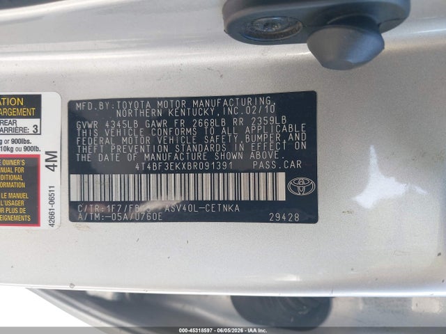 2011 Toyota CAMRY LE photo 9