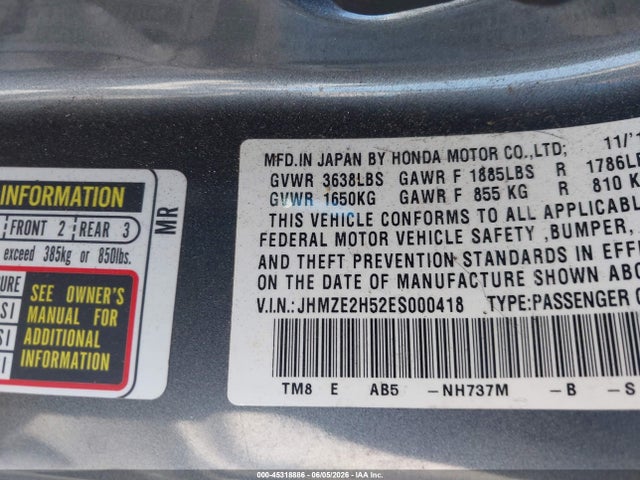 2014 Honda INSIGHT LX — фото 9