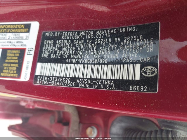 صورة 9 لـ 2016 Toyota CAMRY LE