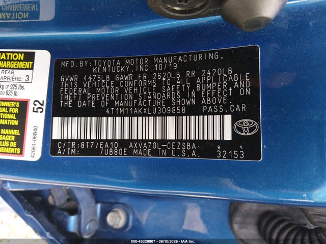 2020 Toyota CAMRY SE photo 9