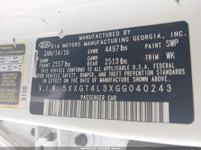 2016 KIA OPTIMA LX photo 9