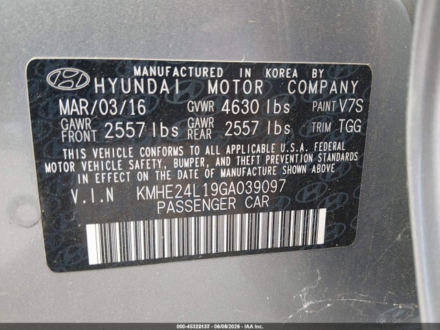 2016 Hyundai SONATA HYBRID SE — фото 9