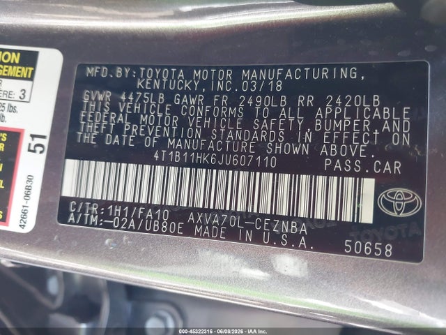 صورة 9 لـ 2018 Toyota CAMRY LE