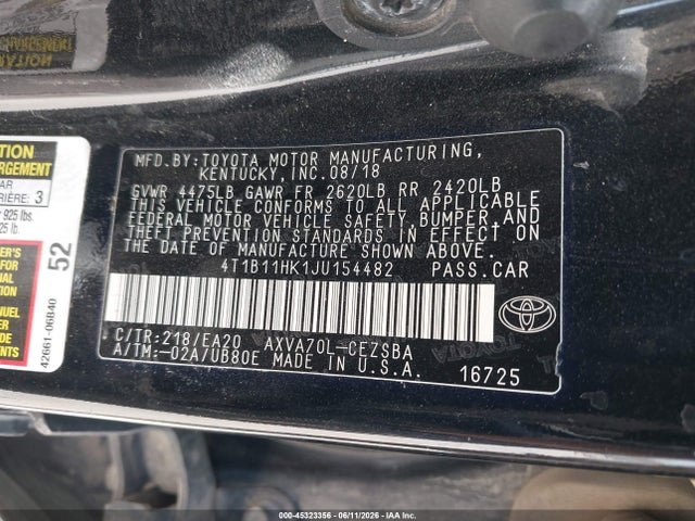 صورة 9 لـ 2018 Toyota CAMRY SE