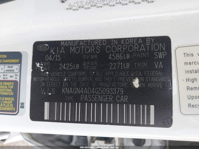 2016 KIA OPTIMA HYBRID EX photo 9