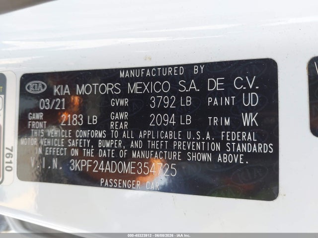 صورة 9 لـ 2021 KIA FORTE LXS