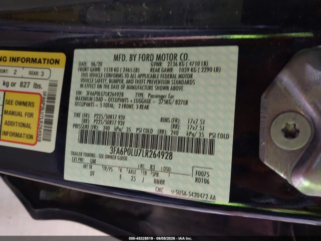 صورة 9 لـ 2020 FORD FUSION HYBRID SE