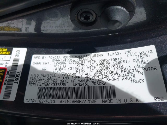 صورة 9 لـ 2012 Toyota TACOMA BASE V6