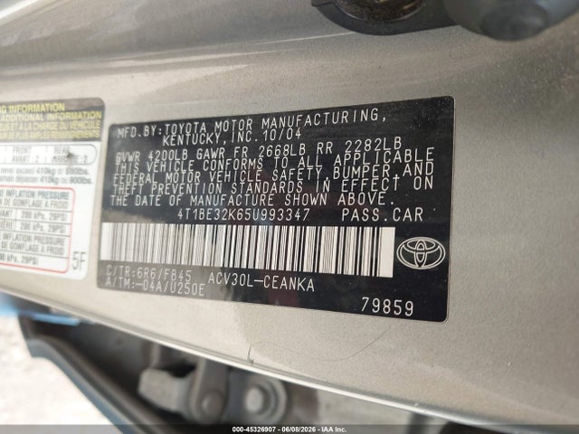 2005 Toyota CAMRY LE photo 9