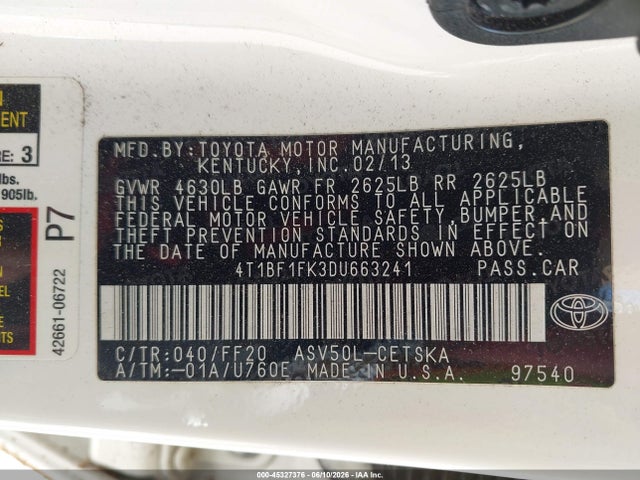 2013 Toyota CAMRY SE — миниатюра 9