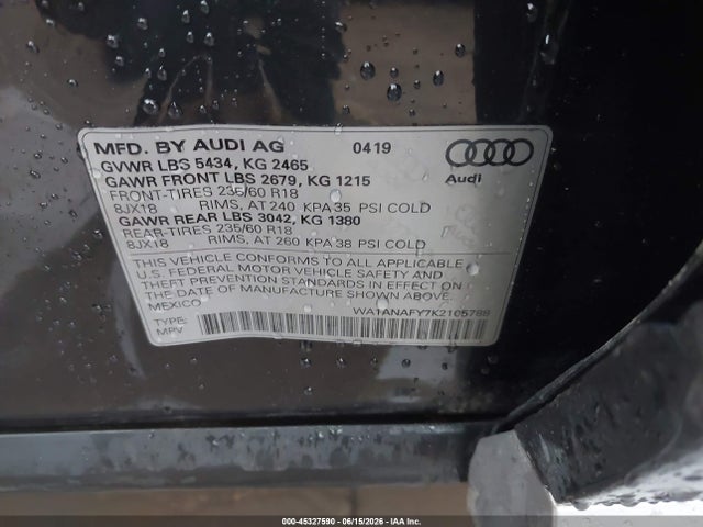 2019 AUDI Q5 45 PREMIUM 9