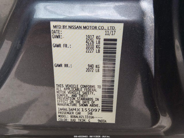 2018 Nissan ALTIMA 2.5 SL 照片 9