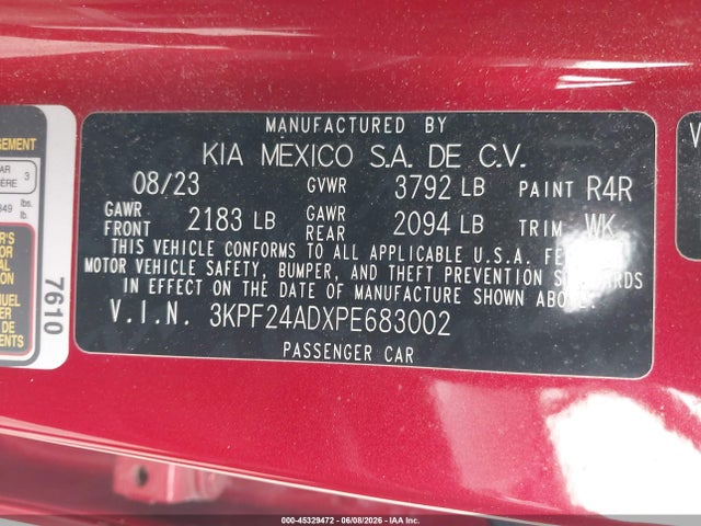 2023 KIA FORTE LXS photo 9