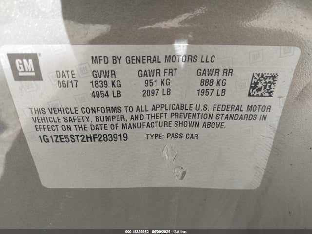 2017 Chevrolet MALIBU 1LT — фото 9
