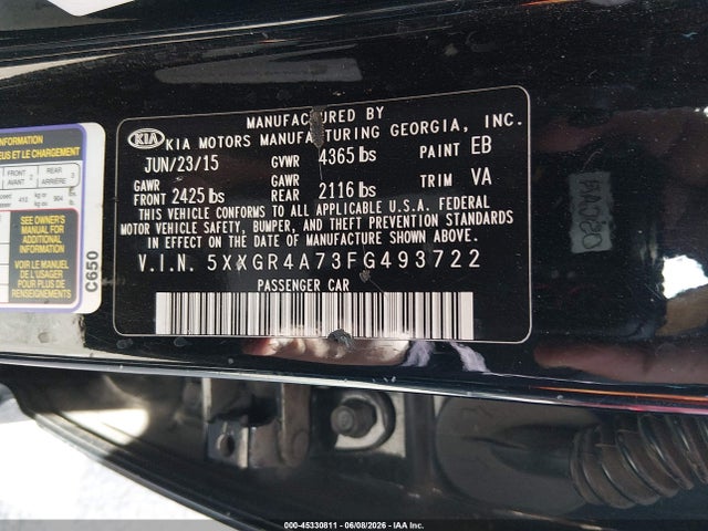 2015 KIA OPTIMA SX photo 9