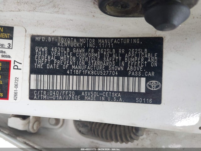 صورة 9 لـ 2012 Toyota CAMRY SE