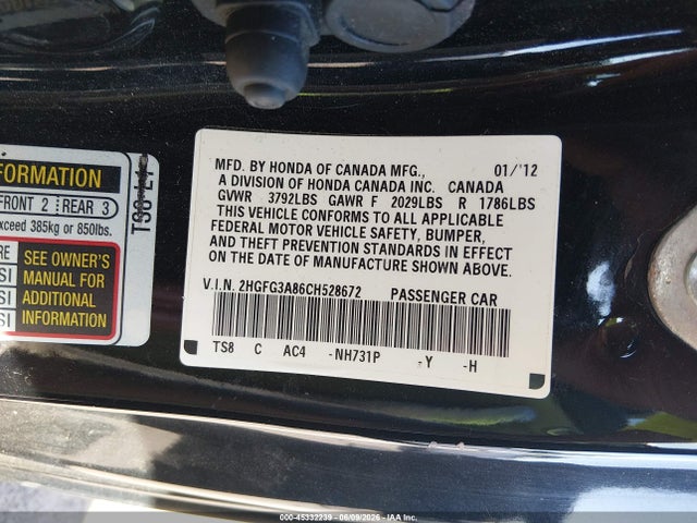 2012 Honda CIVIC EX 缩略图 9
