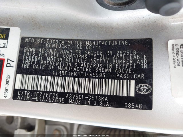 صورة 9 لـ 2014 Toyota CAMRY SE