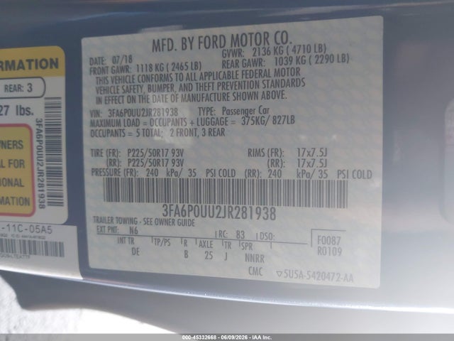 صورة 9 لـ 2018 FORD FUSION HYBRID S