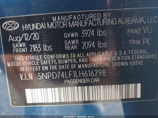 2020 Hyundai ELANTRA SE 照片 9